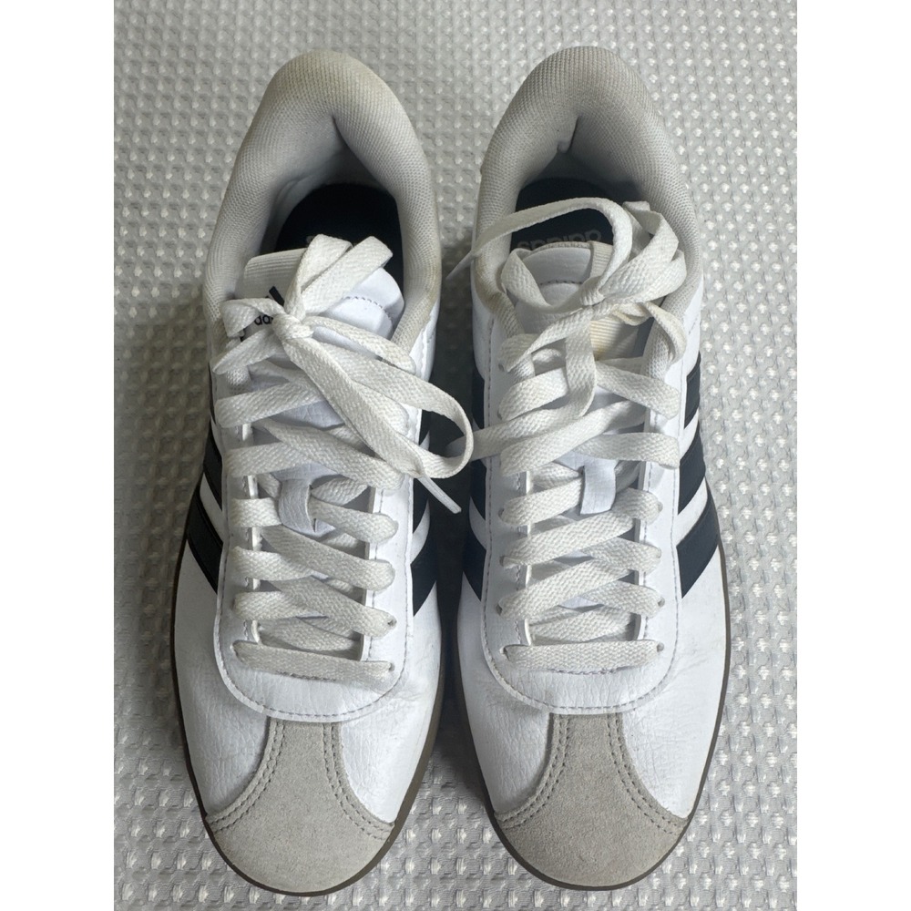 Adidas Sneakers Womens 8 VL Court 3.0 White Black Gum EUC ID8797